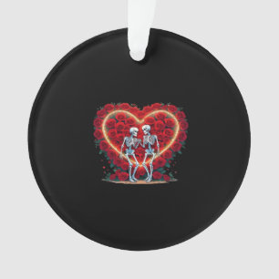 Skeletkoppel houdt handen in een hart van Ro Ornament