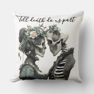 Skeletkoppel "Till Death Do Us Part" kussen