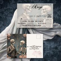 Skeletkoppel tot de dood doet ons deel RSVP QR