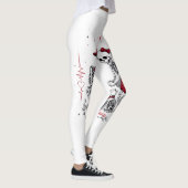 Skeletkoppel voert hond en kat leggings (Rechts)