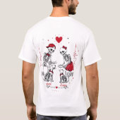 Skeletkoppel voert hond en kat t-shirt (Achterkant)