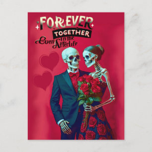 Skeletkoppel voor altijd in liefde briefkaart