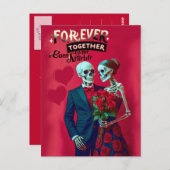 Skeletkoppel voor altijd verliefd briefkaart (Voorkant / Achterkant)