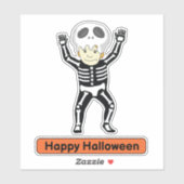 Skeletkostuum kind Sticker (Vel)