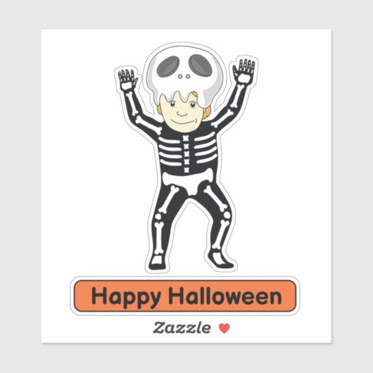 Skeletkostuum kind Sticker (Vel)