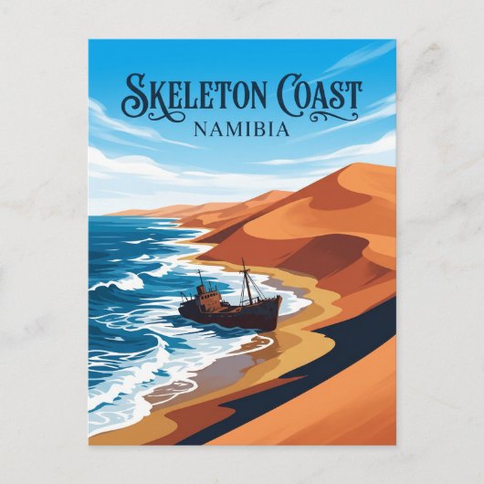 Skeletkust Namibië Briefkaart (Voorkant)