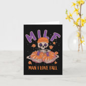 Skeletman Ik hou van Fall Funny Skeleton Pompoen H Kaart (Gele Bloem)