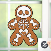 Skeletman van peperkoek raamsticker (Huis)