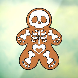 Skeletman van peperkoek raamsticker