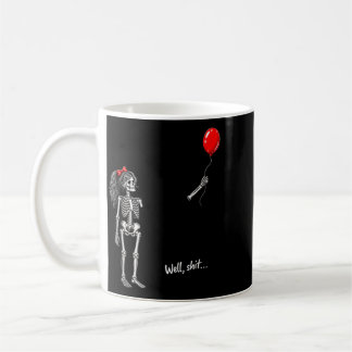 Skeletmeisje met ballon gotische Halloween Koffiemok