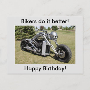 Skeletmotor Birthday Briefkaart