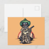 Skeletmuzikant Halloween Feestdagenkaart (Voorkant / Achterkant)