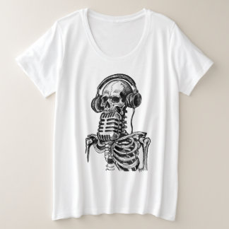 Skeleto geluid grote maat t-shirt