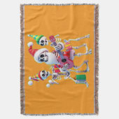 **Skeleton 3D Christm Santa Party – Funnyas Skelet Deken (Voorkant Verticaal)