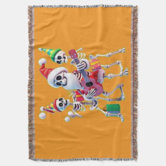 **Skeleton 3D Christm Santa Party – Funnyas Skelet Deken (Voorkant Verticaal)