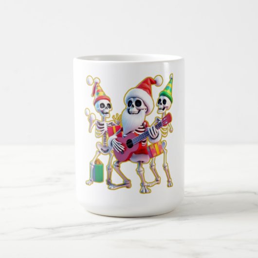 **Skeleton 3D Christm Santa Party – Funnyas Skelet Koffiemok (Center)