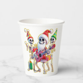 **Skeleton 3D Christm Santa Party – Funnyas Skelet Papieren Bekers