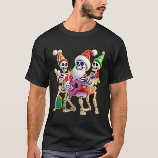 **Skeleton 3D Christm Santa Party – Funnyas Skelet T-shirt (Voorkant)