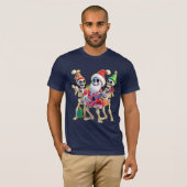 **Skeleton 3D Christm Santa Party – Funnyas Skelet T-shirt (Voorkant volledig)