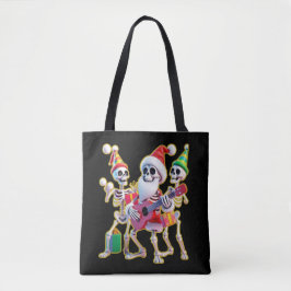 **Skeleton 3D Christm Santa Party – Funnyas Skelet Tote Bag