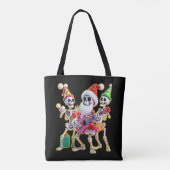 **Skeleton 3D Christm Santa Party – Funnyas Skelet Tote Bag (Achterkant)