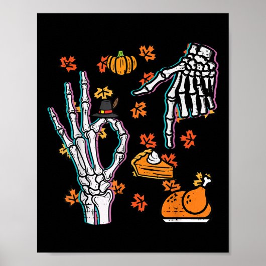 Skeleton 67 Meme Funny Thanksgiving 6 7 Jongens Je Poster (Voorkant)