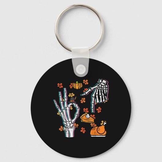 Skeleton 67 Meme Grappige Thanksgiving 6 7 Jongens Sleutelhanger (Voorkant)