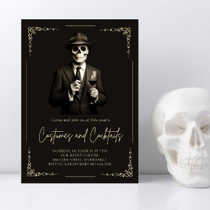 Skeleton Adult Halloween Party Kaart