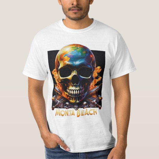 Skeleton Adventures bij Monta Beach T-shirt (Voorkant)