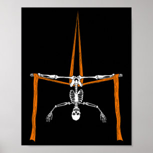 Skeleton Aerialist - Halloween Luchtzijde Circus Poster