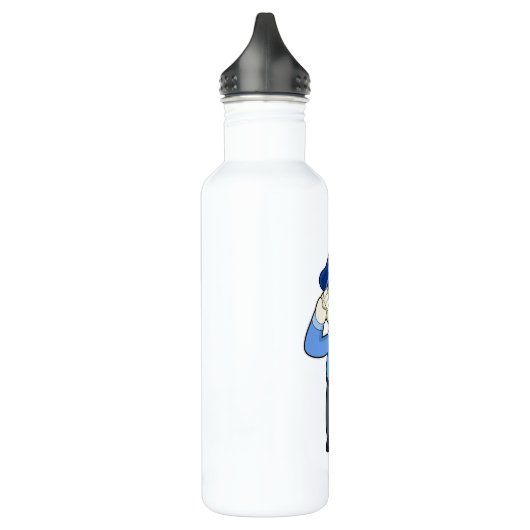 Skeleton als politieagent met pet van politie waterfles (Links)