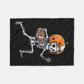 Skeleton American Football Player Spooky Sports Gr Fleece Deken (Voorkant (Horizontaal))