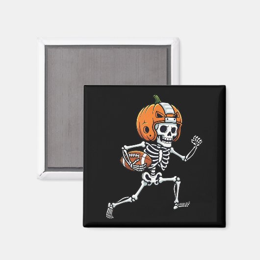 Skeleton American Football Player Spooky Sports Gr Magneet (Voorkant / Achterkant)