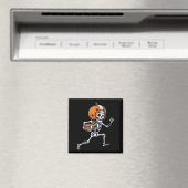 Skeleton American Football Player Spooky Sports Gr Magneet (Insitu (Vaatwasser))