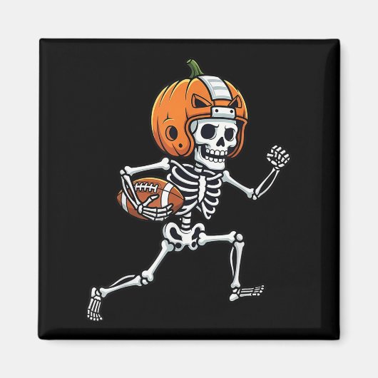 Skeleton American Football Player Spooky Sports Gr Magneet (Voorkant)