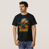 Skeleton Angel of Death Halloween Pumpkin Crows T-shirt (Voorkant volledig)