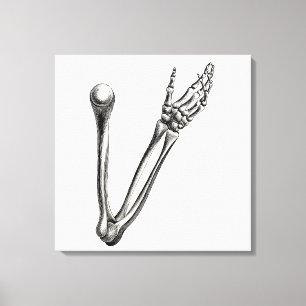 Skeleton Arm Bone Persoonlijke Retro Botten Canvas Afdruk