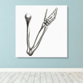 Skeleton Arm Bone Persoonlijke Retro Botten Canvas Afdruk (Insitu (Houten vloer))