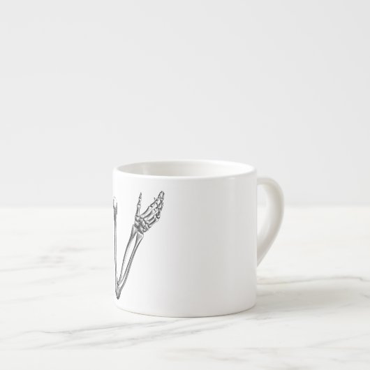 Skeleton Arm Bone Persoonlijke Retro Botten Espresso Kop (Voorkant rechts)