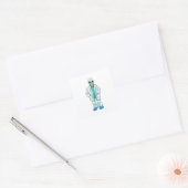Skeleton as Doctor with Face mask Vierkante Sticker (Envelop)
