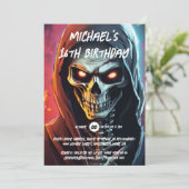 Skeleton Assassin Halloween thema verjaardagsfeest Kaart (Staand voorkant)