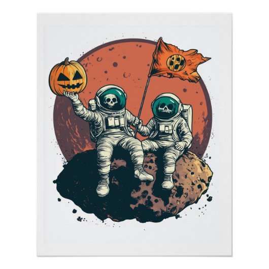 Skeleton Astronaut Crew Perfect Poster (Voorkant)