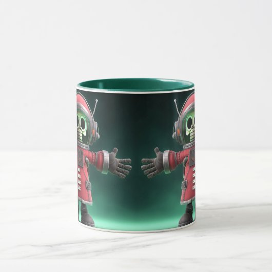 Skeleton Astronaut Mug – Funny Space Skull in Red Mok (Midden)