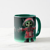 Skeleton Astronaut Mug – Funny Space Skull in Red  Mok (Voorkant rechts)