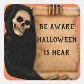 Skeleton Aware Banner Vierkante Sticker (Voorkant)