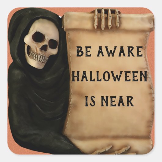Skeleton Aware Banner Vierkante Sticker (Voorkant)