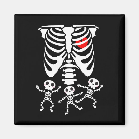 Skeleton Baby Halloween zwangerschapskleren Magneet (Voorkant)