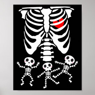 Skeleton Baby Halloween zwangerschapskleren Poster