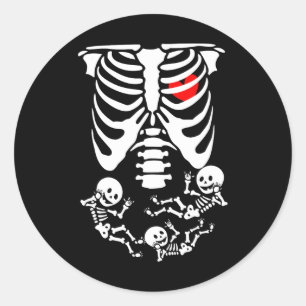 Skeleton Baby Halloween zwangerschapskleren Ronde Sticker