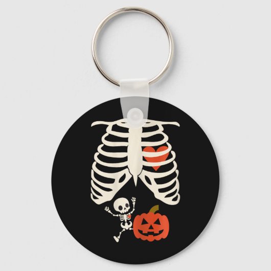 Skeleton Baby Halloween zwangerschapskostuum Sleutelhanger (Voorkant)